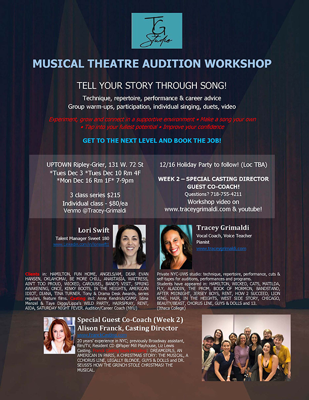 December NYC Musical Theatre Audition Workshop